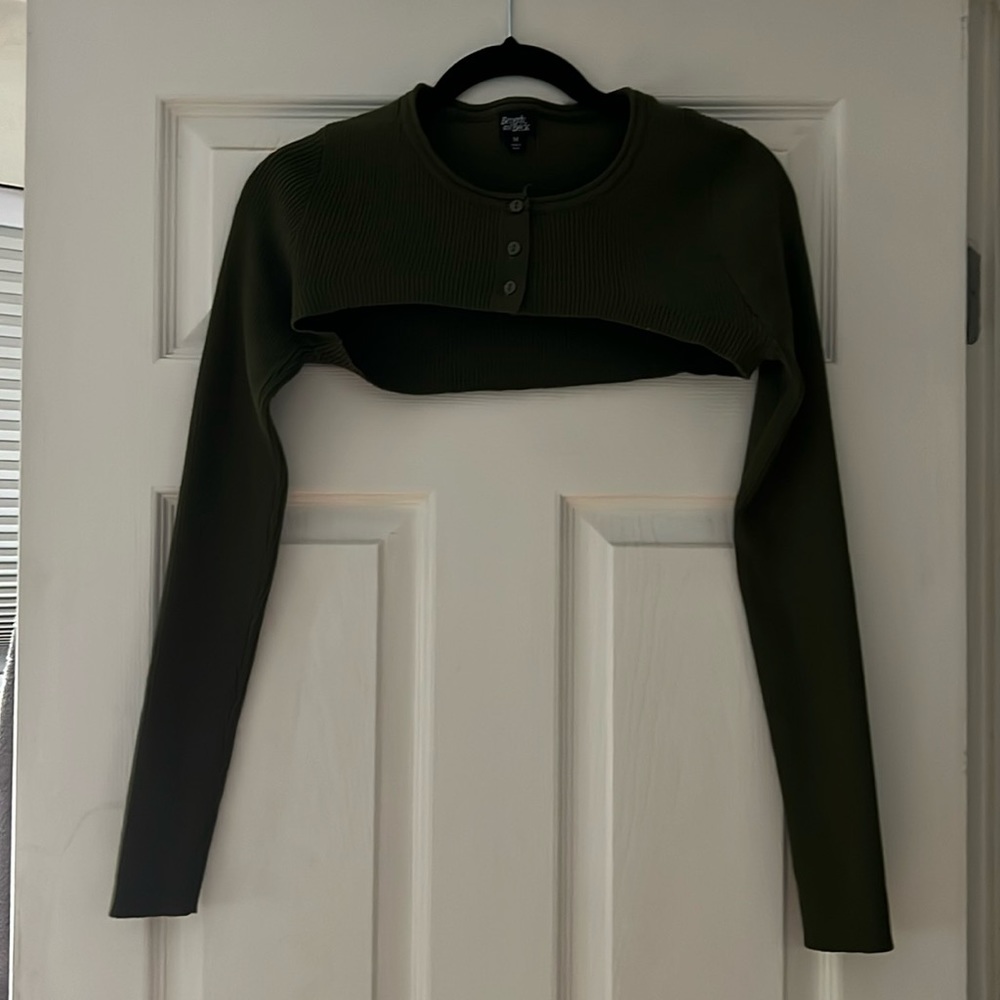 PACSUN Ribbed button crop